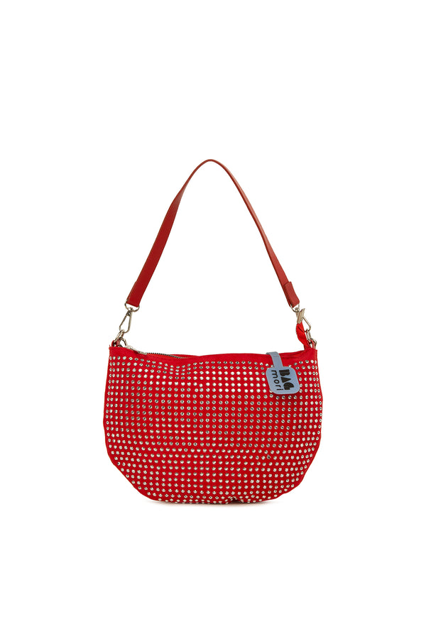 Kırmızı Taşlı Tasarım  Oval Baget