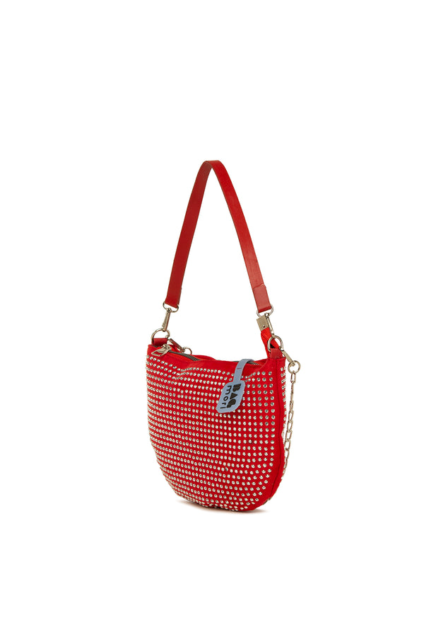 Kırmızı Taşlı Tasarım  Oval Baget