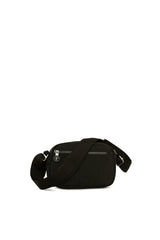 Siyah Ön Çift Fermuarlı Mini Paraşüt Çanta