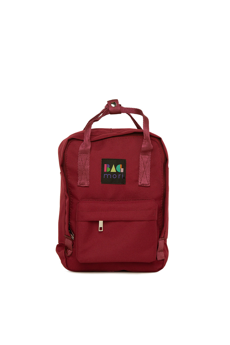 Bordo Kare Askı Ayarlı Mini Sırt Çantası
