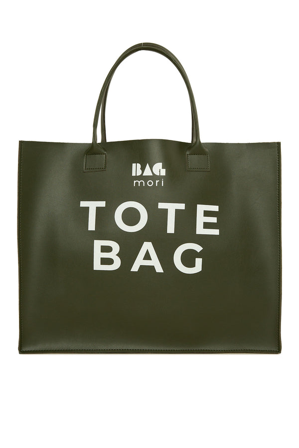 Haki Tote Bag Baskılı Askılı Çanta