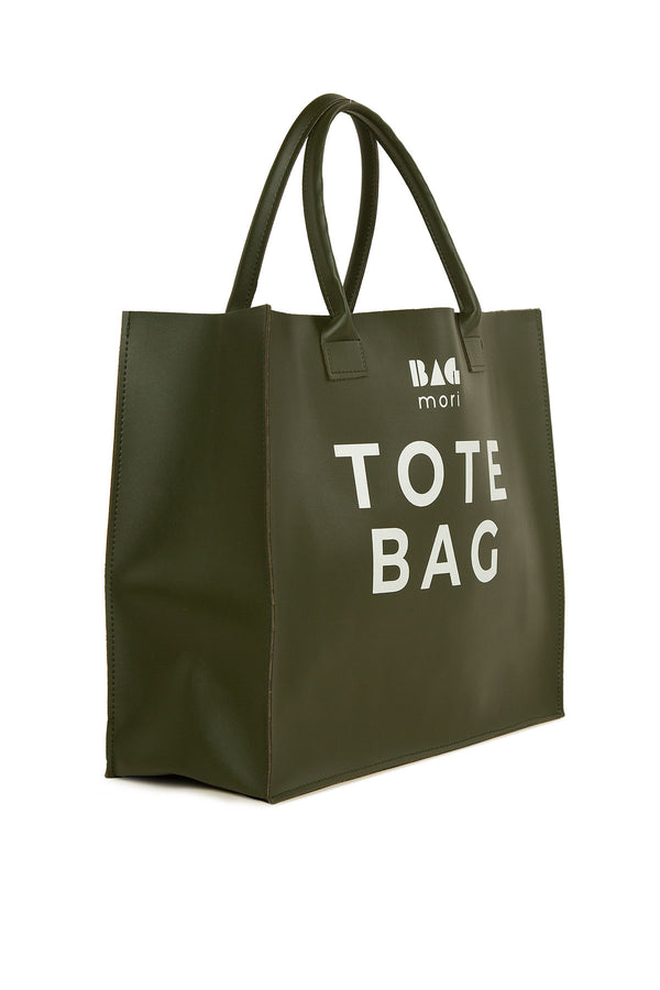 Haki Tote Bag Baskılı Askılı Çanta