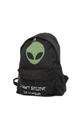 Siyah Ufo Baskılı Sırt Çantası