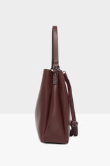 Bordo Brit Detaylı Çıtçıtlı İthal Çanta