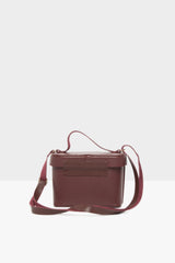 Bordo Oval Kutu Askılı Çanta