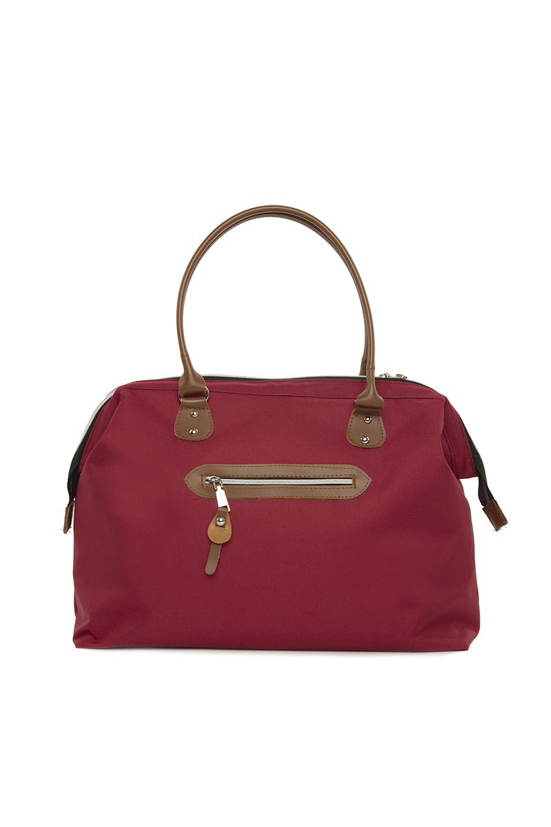 Bordo Pug Baskılı Omuz Askılı Çanta