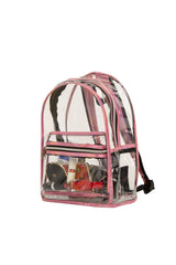Pembe Biyeli Şeffaf Çanta