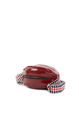 Bordo Oval Renkli Askılı Çapraz Top Çanta