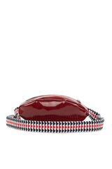 Bordo Oval Renkli Askılı Çapraz Top Çanta