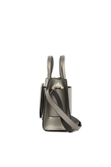 Gri Büyük Toka Detaylı Askılı Çanta