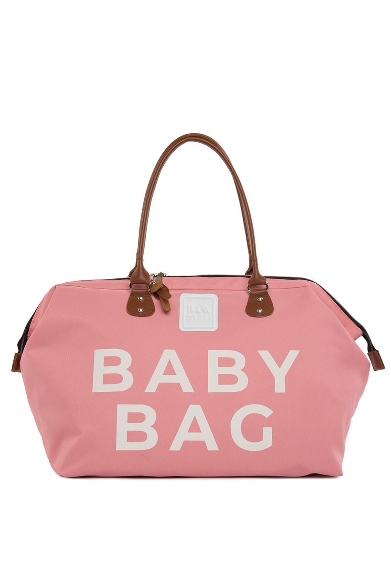 Pembe Baby Bag Baskılı Bebek Bakım Çantası