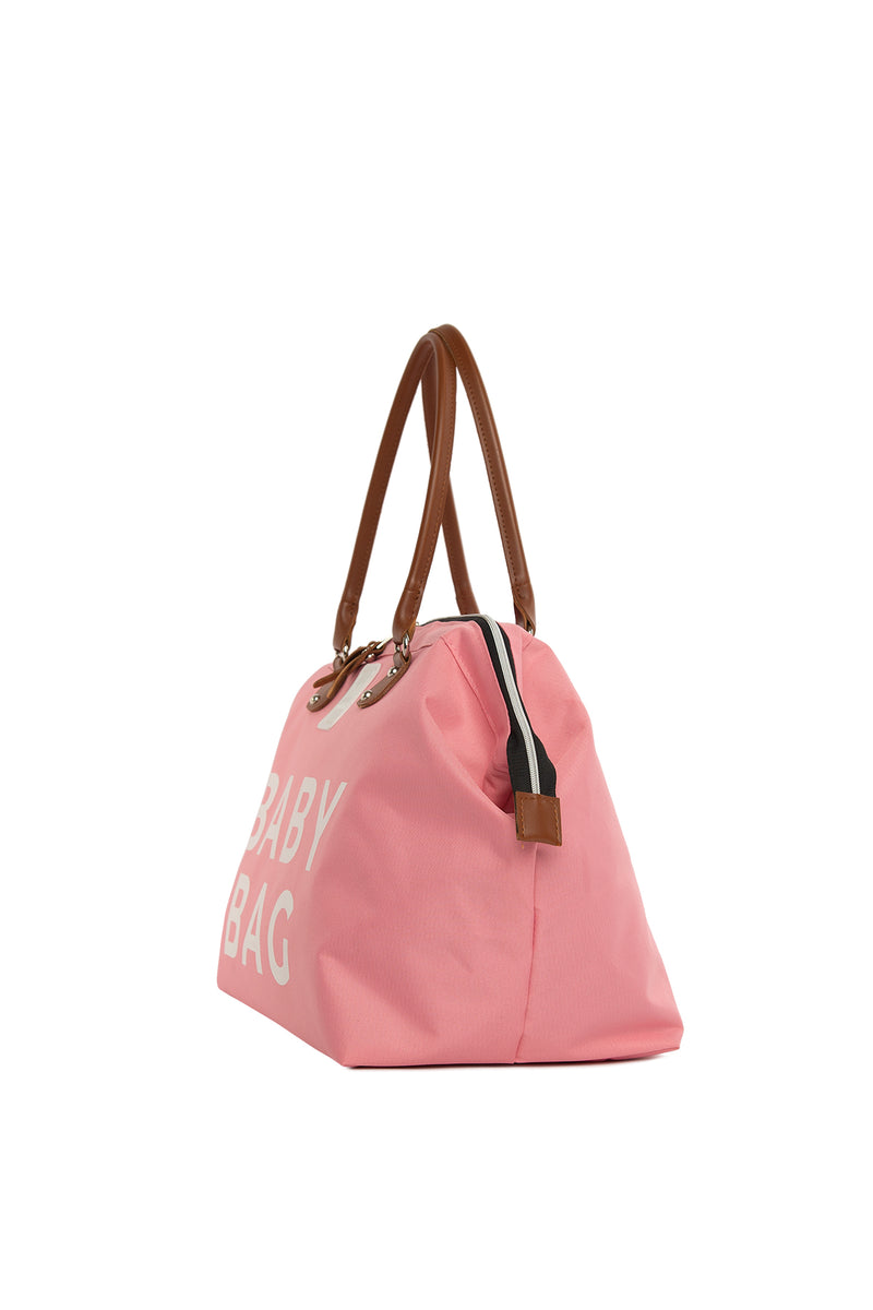 Pembe Baby Bag Baskılı Bebek Bakım Çantası