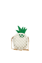 Beyaz Ananas Çapraz Mini Çanta