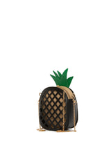 Siyah Ananas Çapraz Mini Çanta