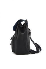 Lacivert Nubuk Kapaklı Cepli Sırt Çantası