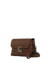 Taba Zebra Desen Üç Bölmeli Mini Çanta