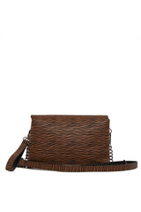 Taba Zebra Desen Üç Bölmeli Mini Çanta