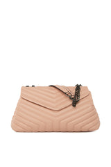 Pembe V Nakışlı Çanta