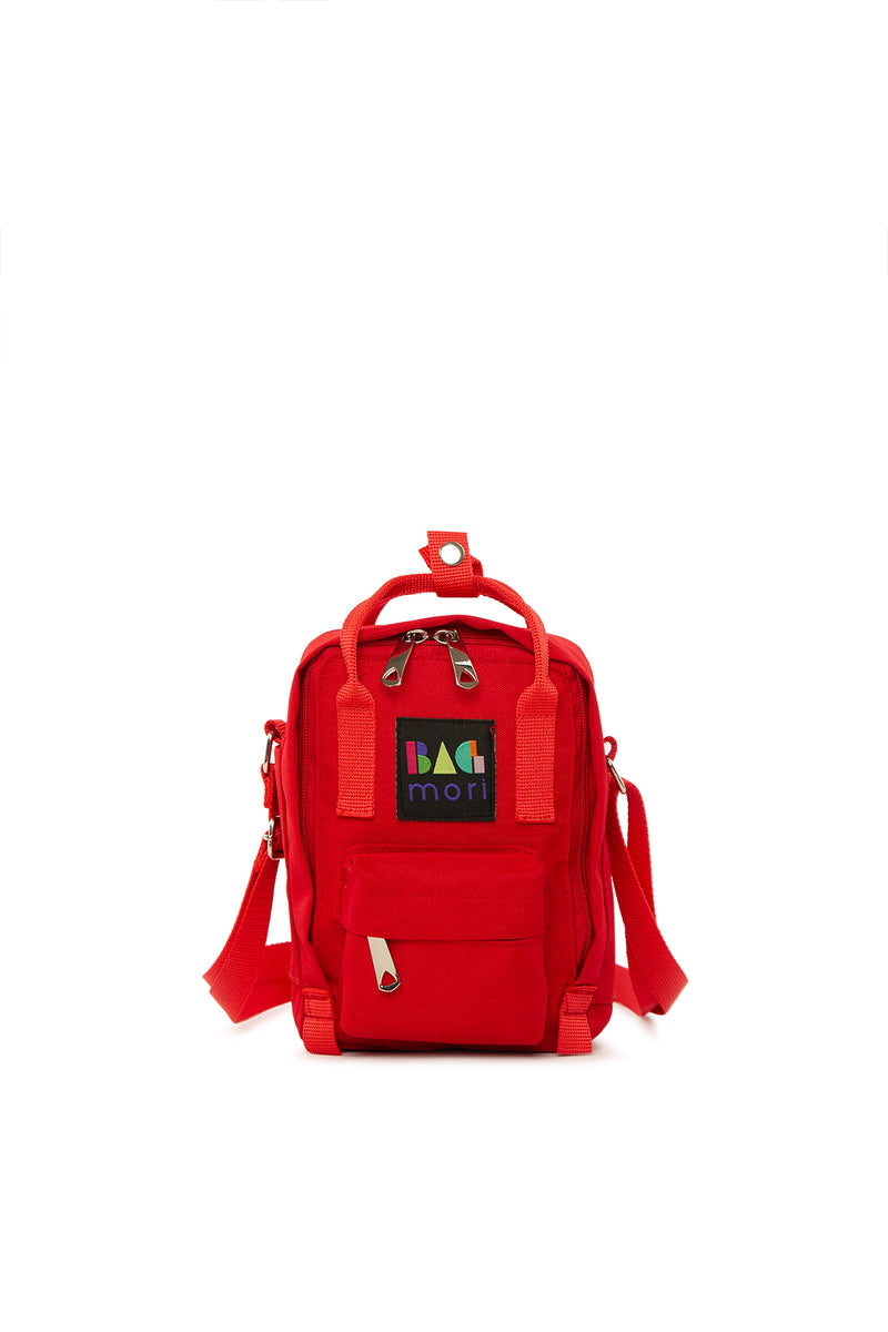 Kırmızı Çapraz Kare Paraşüt Mini Çanta