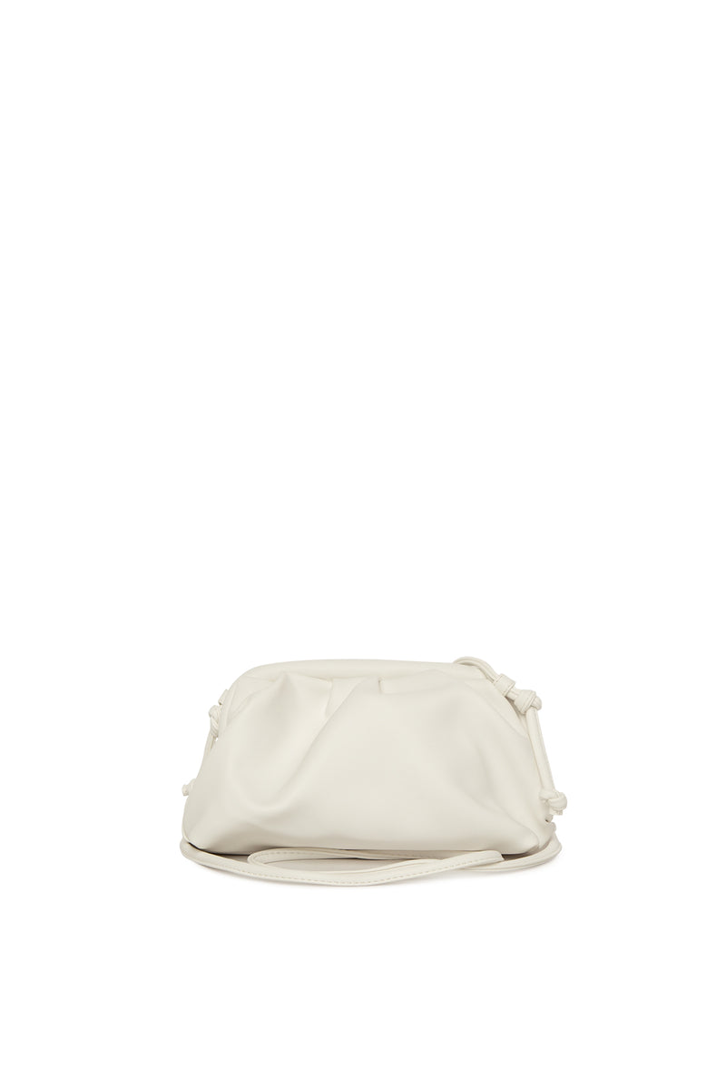 Beyaz Burslu Mini Bohça Çanta