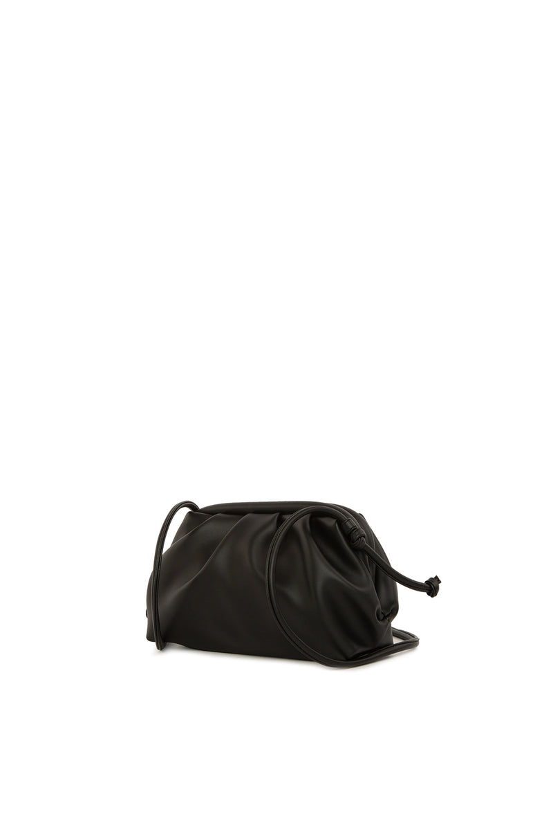 Siyah Burslu Mini Bohça Çanta