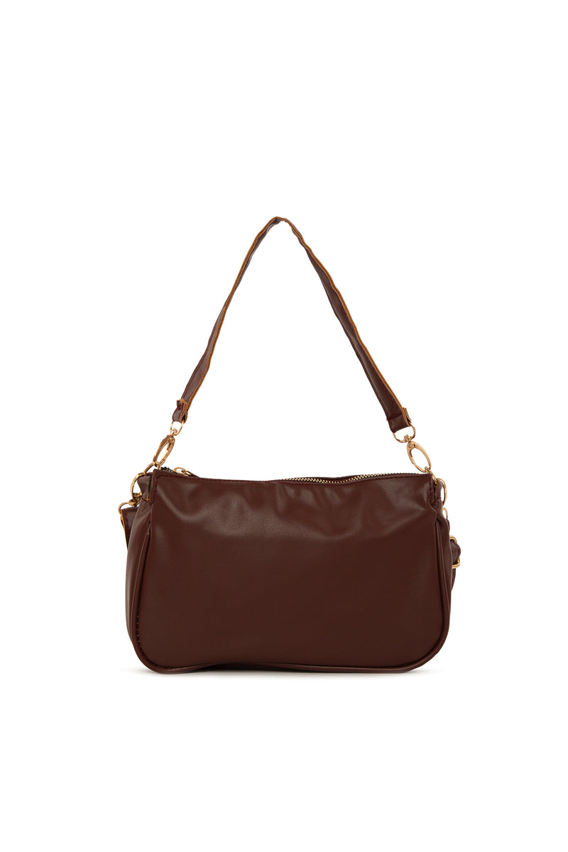 Bordo Mini Baget Çanta