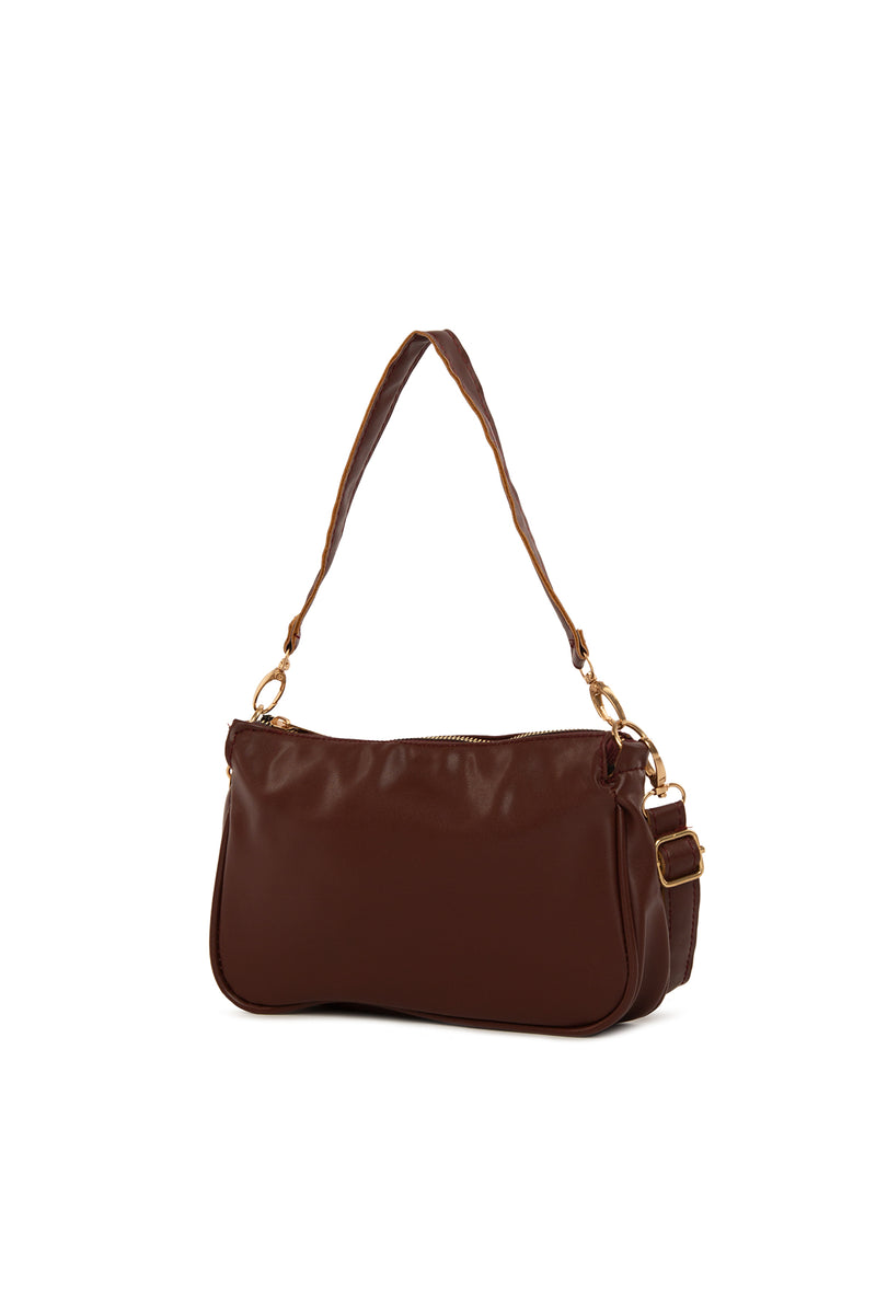 Bordo Mini Baget Çanta