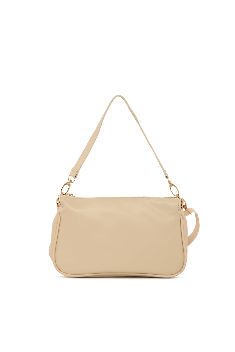 Krem Mini Baget Çanta