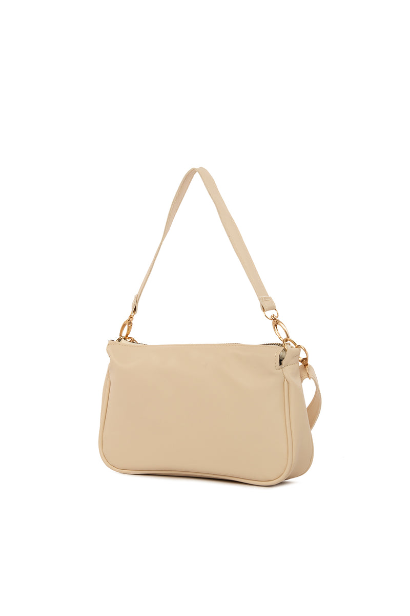 Krem Mini Baget Çanta