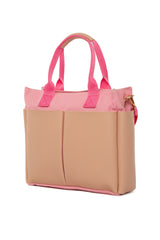 Pembe Çift Cepli Garnili Askılı Çanta