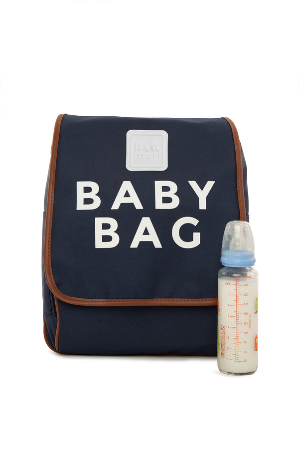 Lacivert Baby Bag Baskılı Kapaklı Sırt Çantası