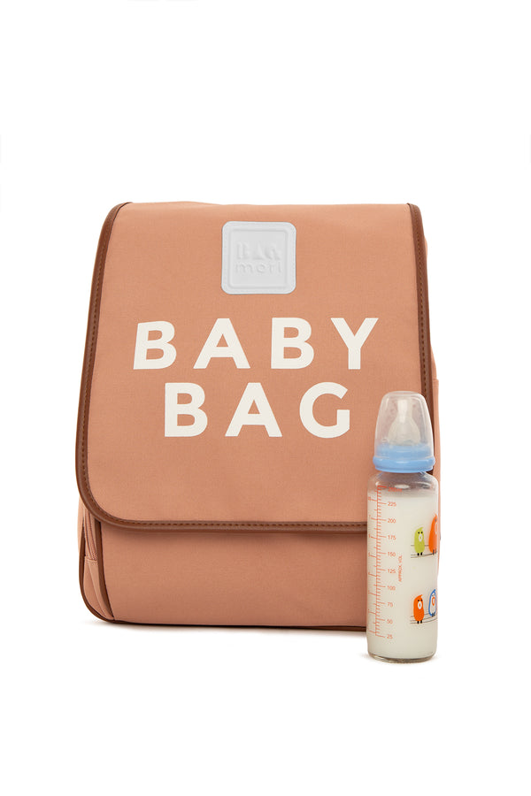 Pudra Baby Bag Baskılı Kapaklı Sırt Çantası